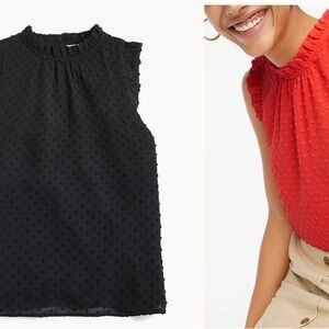 JCrew Black Sleeveless Textured Top